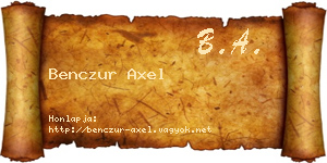 Benczur Axel névjegykártya